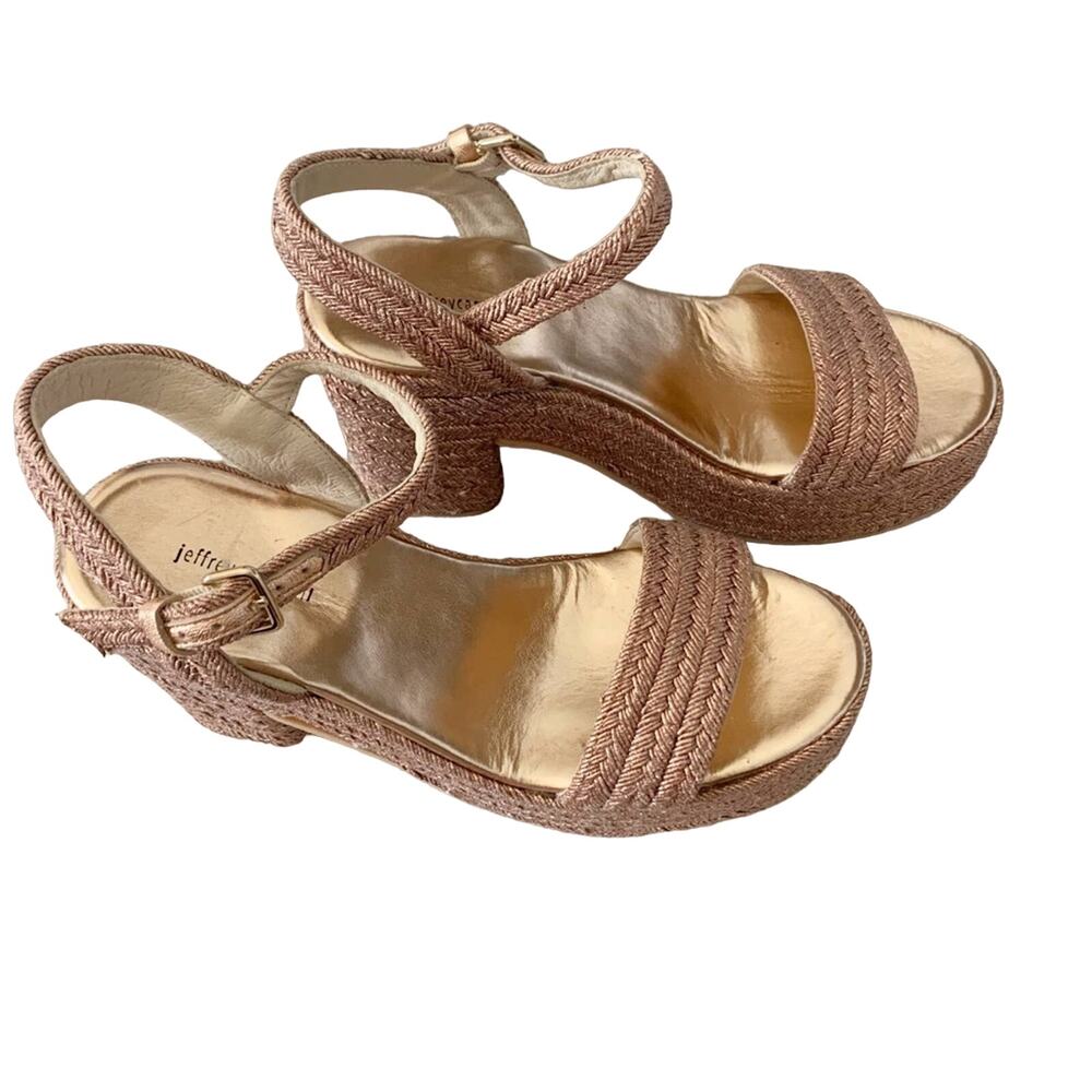 Jeffrey Campbell Asueto Platform Espadrille Sandal 9 Rose Gold NEW - Picture 5 of 9